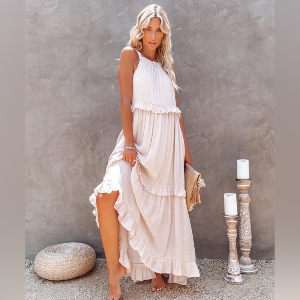 Cream halter dress